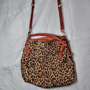 ANTONIO MELANI CHEETAH CALF HAIR HANDBAG